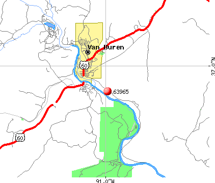 Van Buren, MO (63965) map