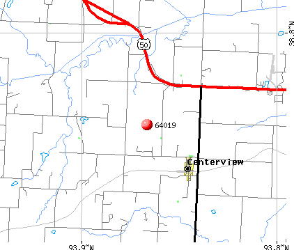 Centerview, MO (64019) map