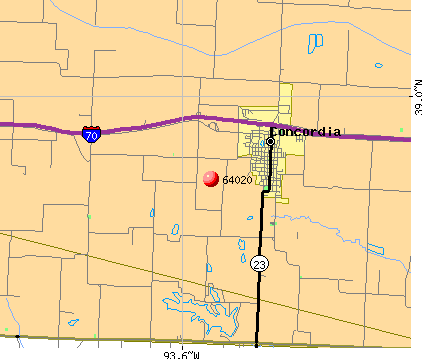 Concordia, MO (64020) map
