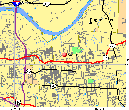 Sugar Creek, MO (64054) map