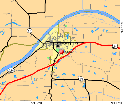 Lexington, MO (64067) map