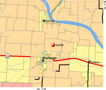 Sibley, MO (64088) map