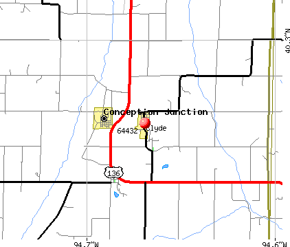 Clyde, MO (64432) map
