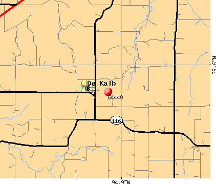 De Kalb, MO (64440) map