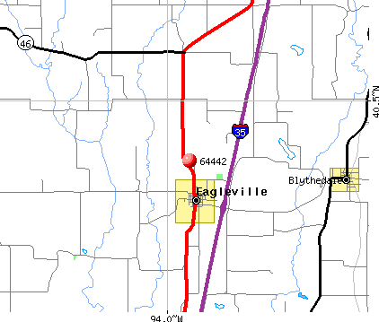 Eagleville, MO (64442) map