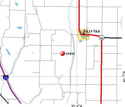 Fairfax, MO (64446) map