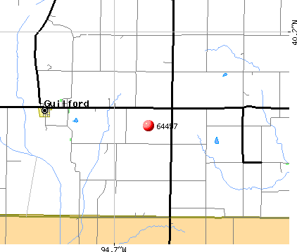 Guilford, MO (64457) map