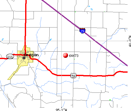 Oregon, MO (64473) map