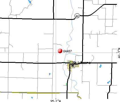 Skidmore, MO (64487) map