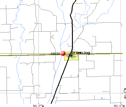 Browning, MO (64630) map