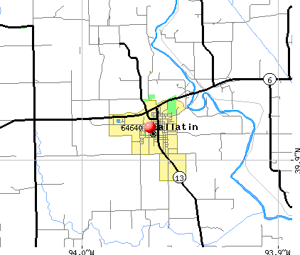 Gallatin, MO (64640) map