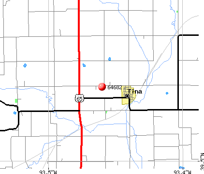 Tina, MO (64682) map