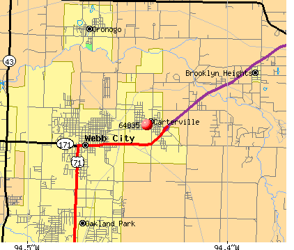 Carterville, MO (64835) map