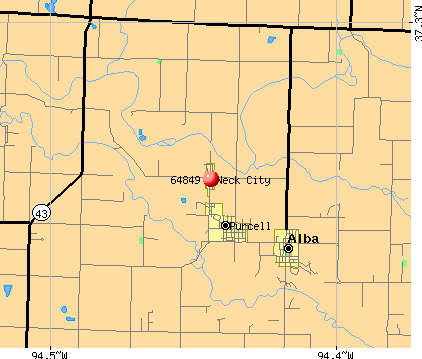 Neck City, MO (64849) map