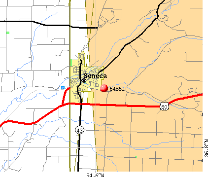 Seneca, MO (64865) map