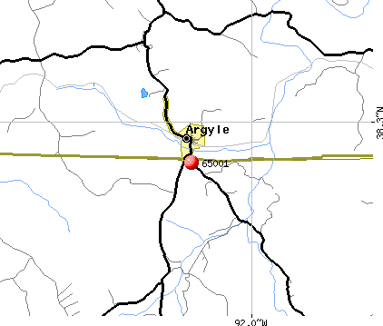Argyle, MO (65001) map