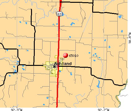 Ashland, MO (65010) map