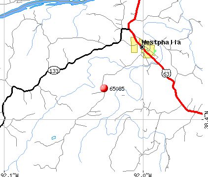 Westphalia, MO (65085) map