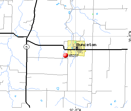 Bunceton, MO (65237) map