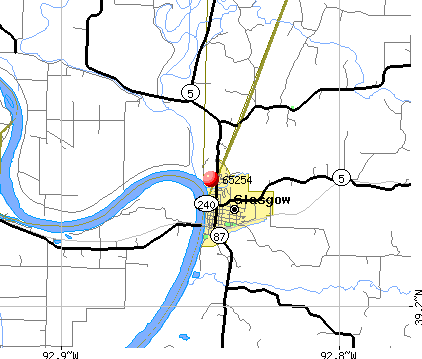 Glasgow, MO (65254) map