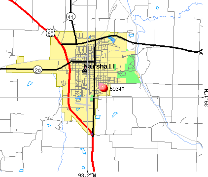 Marshall, MO (65340) map