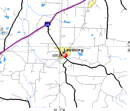 Leasburg, MO (65535) map