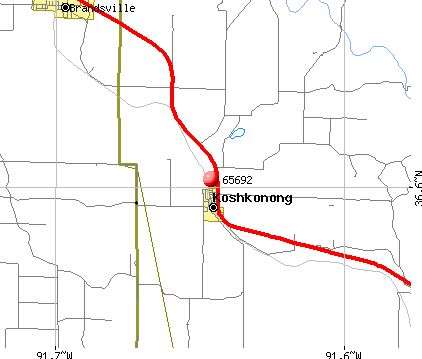 Koshkonong, MO (65692) map