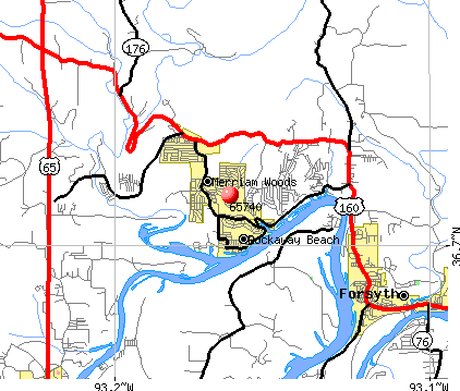 Merriam Woods, MO (65740) map