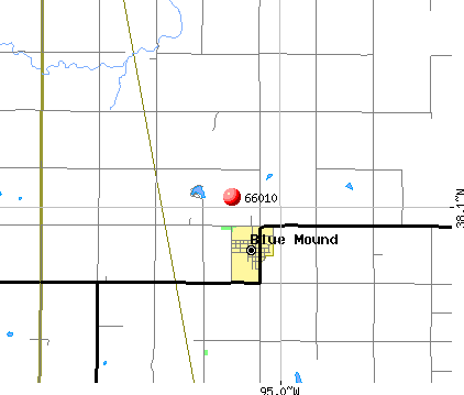 Blue Mound, KS (66010) map