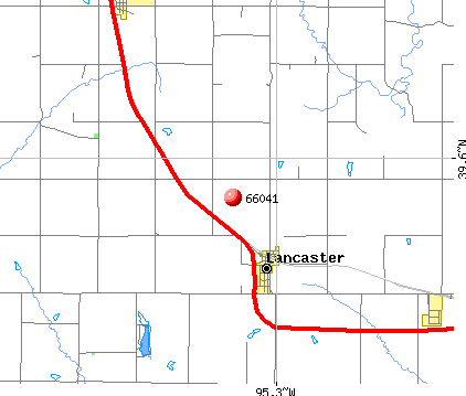 Lancaster, KS (66041) map