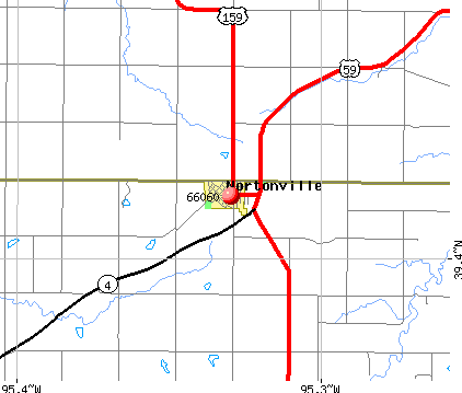 Nortonville, KS (66060) map