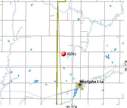 Westphalia, KS (66093) map