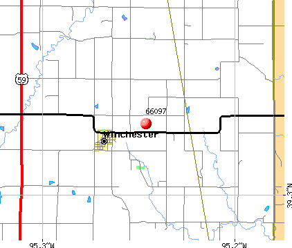 Winchester, KS (66097) map