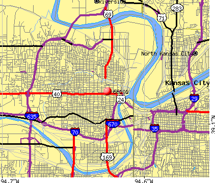 Kansas City, KS (66101) map