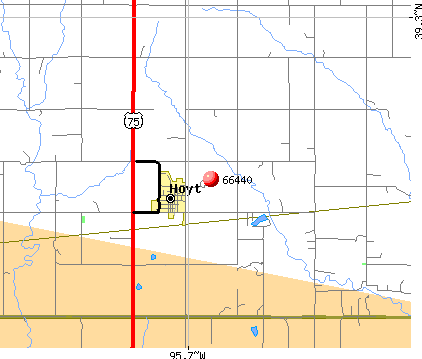 Hoyt, KS (66440) map