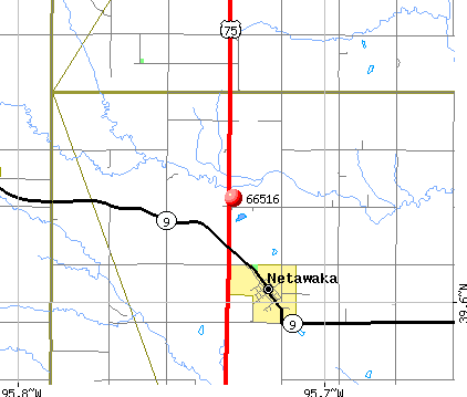 Netawaka, KS (66516) map