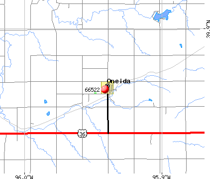 Oneida, KS (66522) map