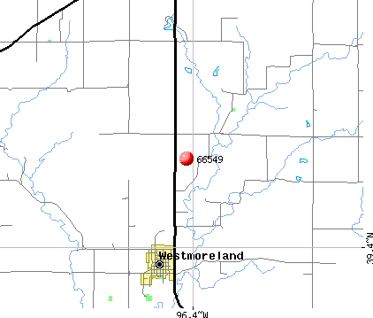 Westmoreland, KS (66549) map