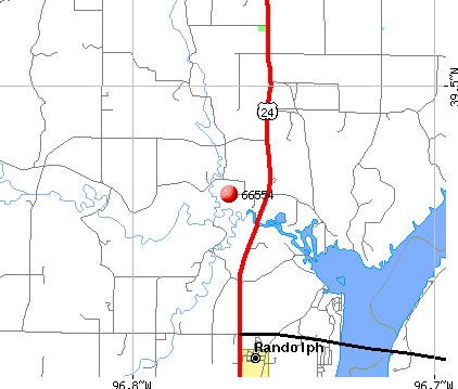 Randolph, KS (66554) map