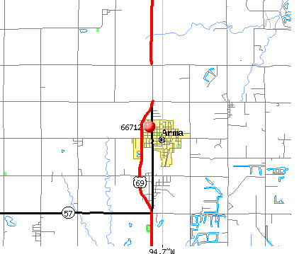 Arma, KS (66712) map