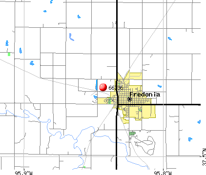 Fredonia, KS (66736) map