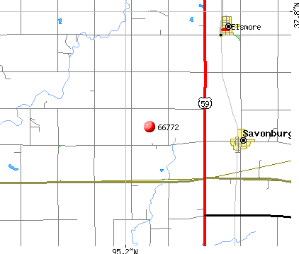 Savonburg, KS (66772) map