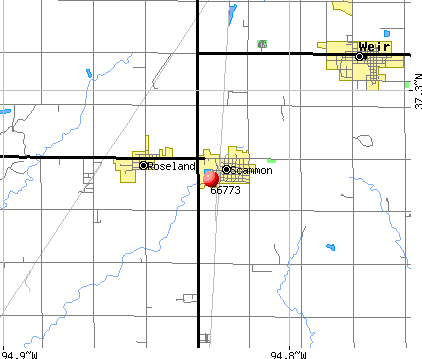 Scammon, KS (66773) map