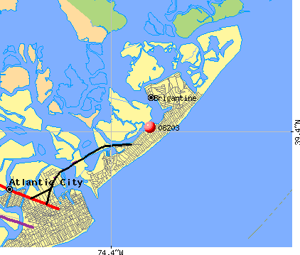 Brigantine, NJ (08203) map