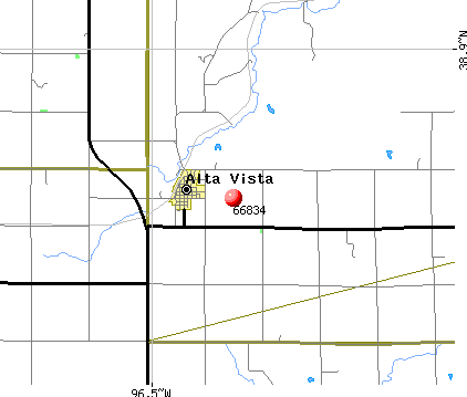 Alta Vista, KS (66834) map