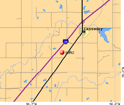 Cassoday, KS (66842) map