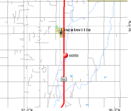Lincolnville, KS (66858) map