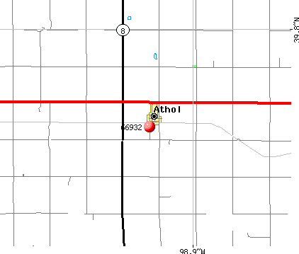 Athol, KS (66932) map