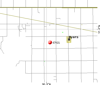 Byers, KS (67021) map