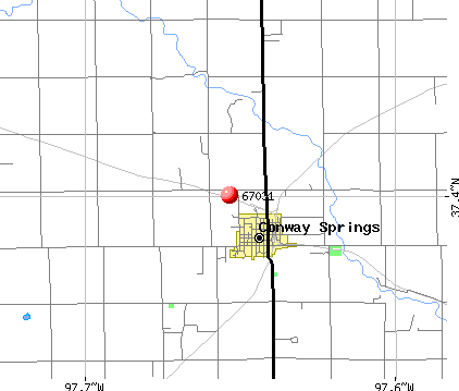 Conway Springs, KS (67031) map